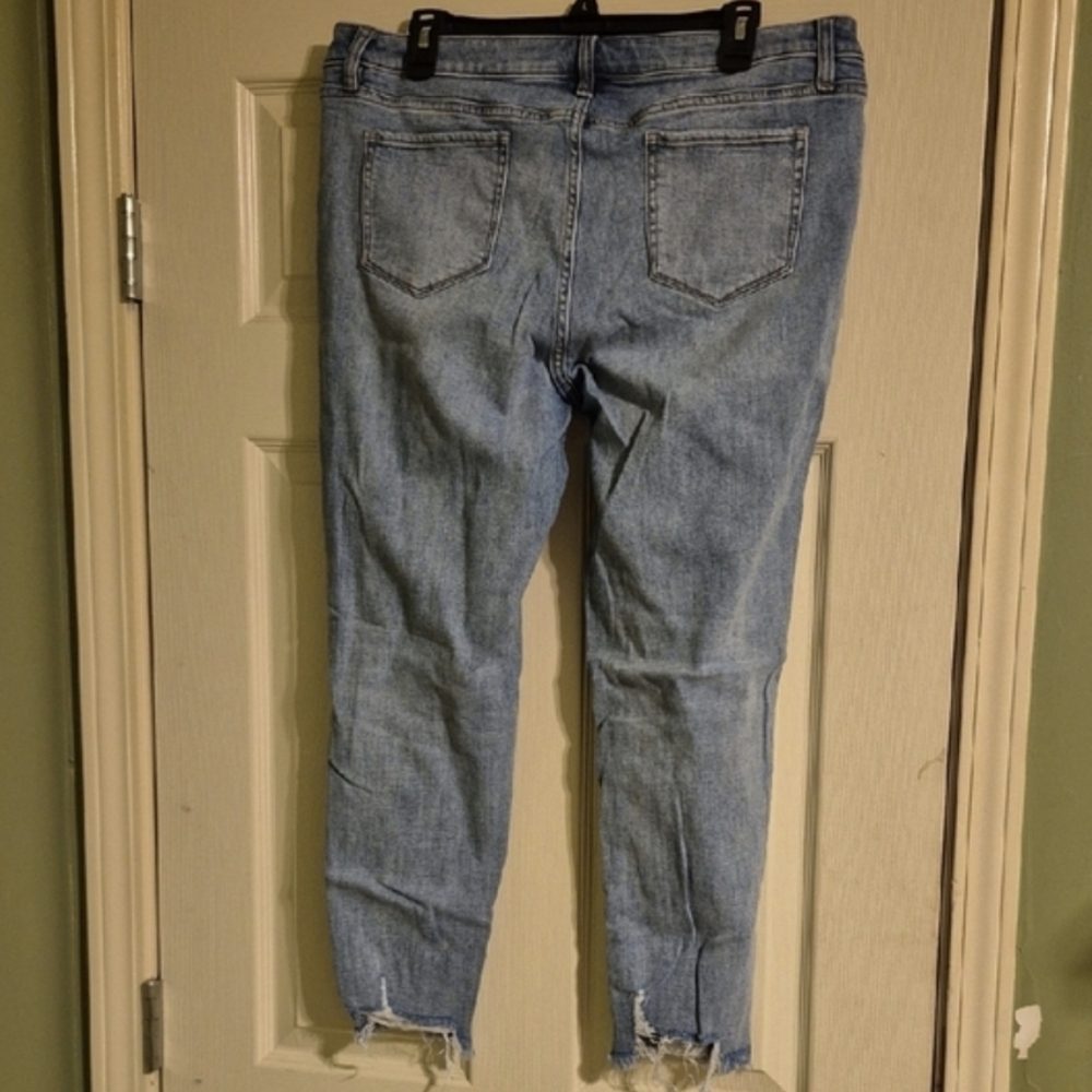 New York & Company Multicolor Paint-Splatter Ankle Jeans - Picture 2 of 2